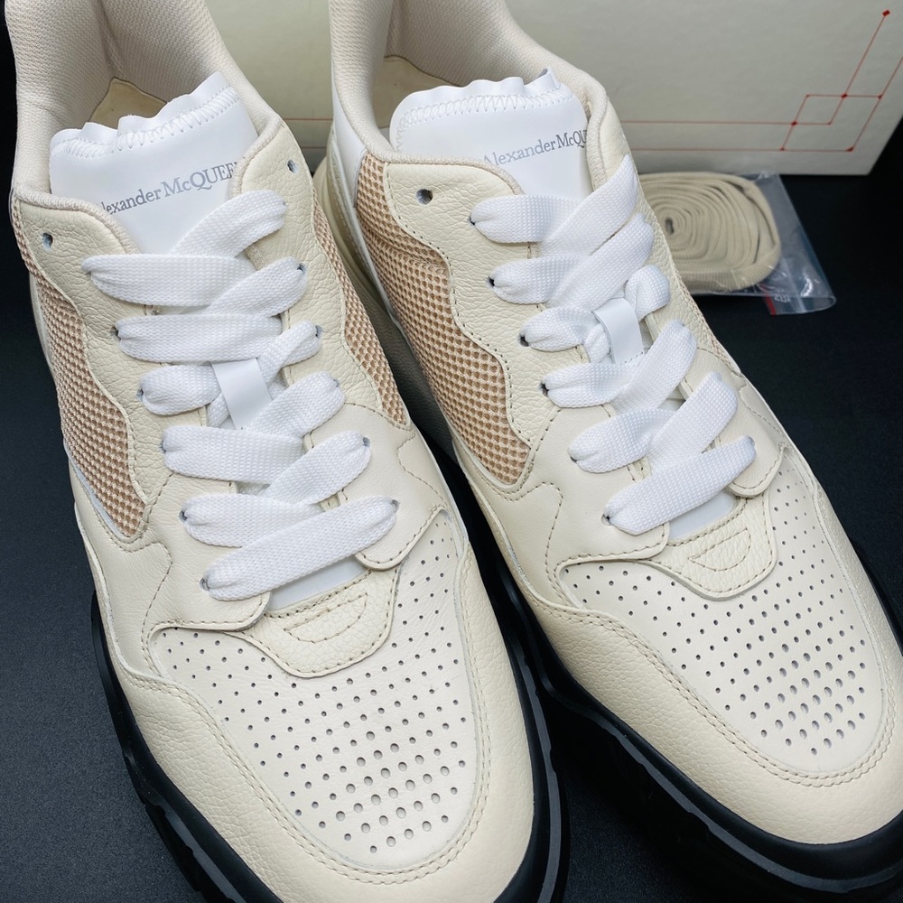 Alexander McQueen Men’s Mid Court Trainer Sneakers Size 12 NWB AUTHENTIC - Picture 4 of 10